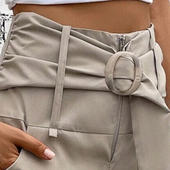 012 Classic High Waisted Pockets Pleated Hem Trouser Pants - Picture 5 of 10